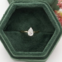 Elegant & Ethical: Certified 1.00 ct Pear Cut Lab Grown Diamond Ring, D Color, VS1 Clarity, 14k Yellow Gold Band