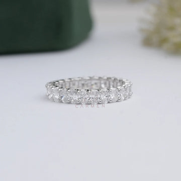 Eternity Band Lab Grown Certified Diamond Ring Oval Wedding Band 2.75 Carat 