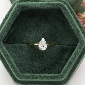 1.00 Carat Pear D/VS1 Lab Grown Diamond Engagement Ring IGI Certified Solitaire Band