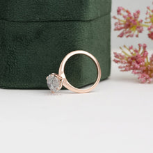 Large cvd diamond ring, Lab created oval 3 ct, Marriage proposal, Solid 10k rose gold